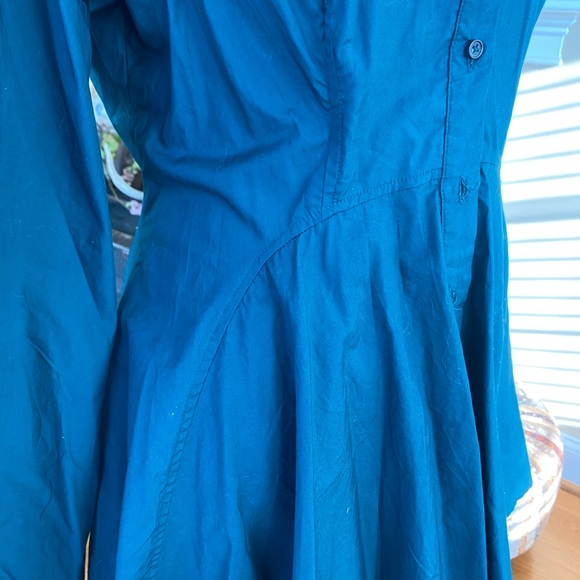 FREE PEOPLE Dark Teal Green All The Time Long Sleeve Tunic Peplum Blouse - Picture 6 of 10